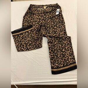 Michael Michael Kors Leopard Print Wide Leg Pants Dark Camel QF530XWKJR XL